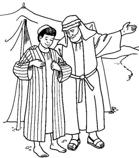 Joseph And The Coat Of Many Colors Coloring Page ~ Scenery Mountains