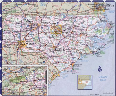 North Carolina Map Of Cities And Towns United States Map