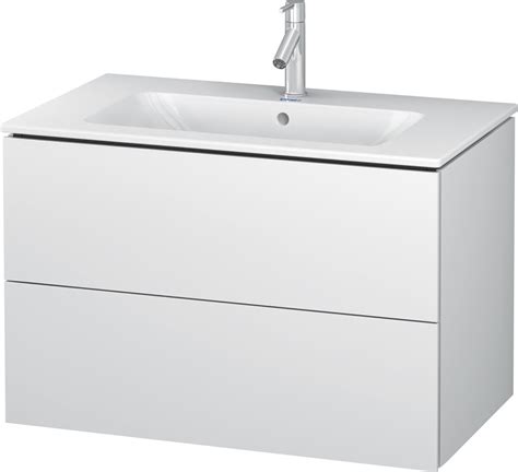 Duravit L Cube 2 Drawer Wall Mounted Vanity Unit White High Gloss For Me By Starck Basin 820mm