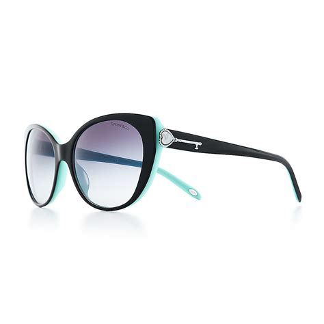 Tiffany Twist Cat Eye Sunglasses In Black And Tiffany Blue Acetate