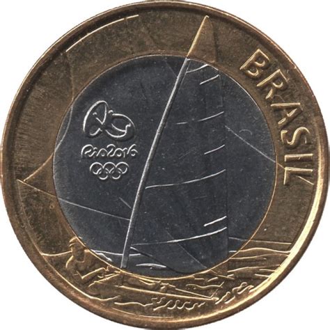 Quais são as moedas da olimpíadas? Moeda 1 real - 2015 - Comemorativa Olimpíada Rio 2016 Vela