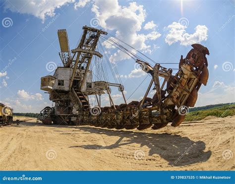 Extraction Of Sand In The Quarry Of A Huge Excavator Stock Image
