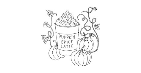 Pumpkin Spice Latte Drink - Black outline only - Pumpkin Spice Latte