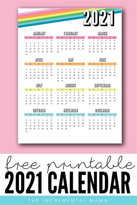 Printable Blank Rainbow Calendar In 2021 Free Printables Organization