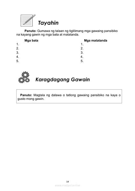 Araling Panlipunan Ikaapat Na Markahan Modyul 6 Mga Gawain At Epekto