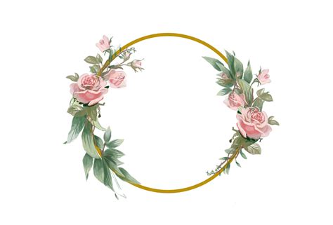 Kreis Aquarell Blumen Für Hochzeit Laden Logo Digital Clipart Etsy
