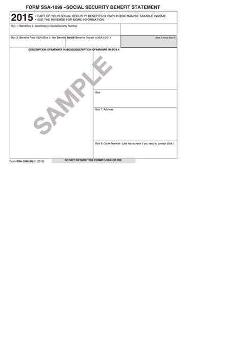 Ssa 1099 Printable Form Printable Forms Free Online