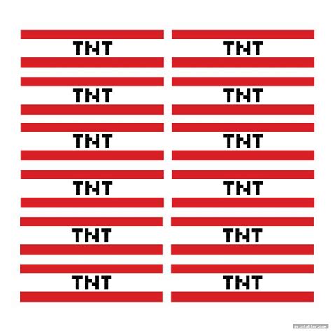 Free Printable Minecraft Tnt Medium Wrappers Are 4 X 8 2 Per Sheet