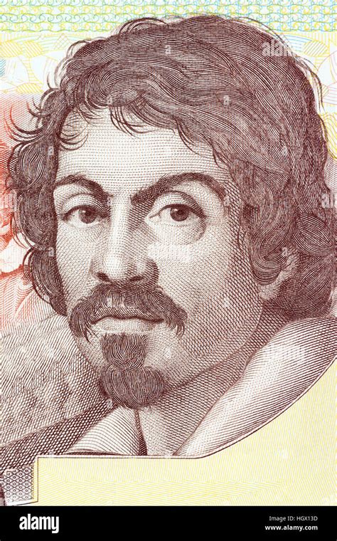Michelangelo Merisi Da Caravaggio Portrait From Italian Money Stock