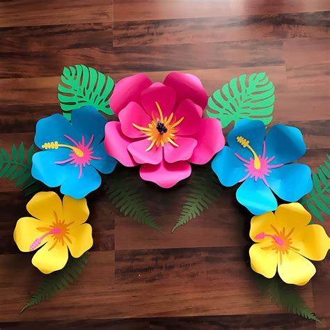 Buy Tropical Paper Flower Diy Kit Template Flower Pattern Flower