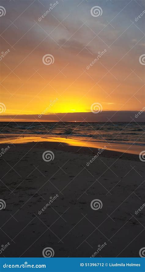 Sunset On Australian Beach Stock Photo Image Of Australia 51396712