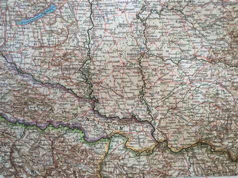 Hungary Galicia Bukovina Large Original Antique Map X