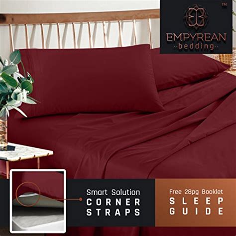 Premium Queen Size Sheets Set Red Burgundy Hotel Luxury 4 Piece Bed