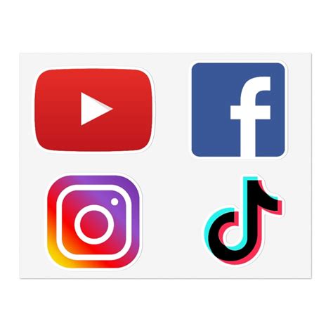 Youtube Facebook Instagram Tik Tok Sticker Sheets Social Media Etsy