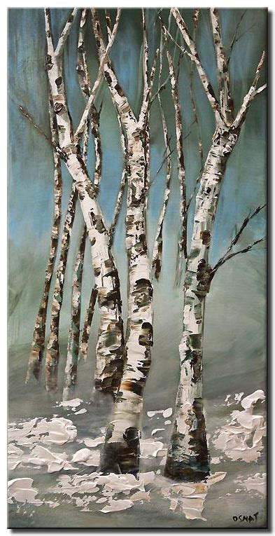 Abstract Painting Birch Trees