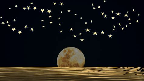 Moon And Stars With Midnight Sky Free Stock Photo Public Domain Pictures