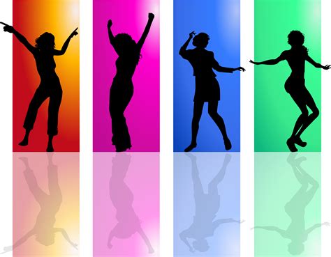 Colorful Dancing Women Silhouette By Gdj Pixabay On Openclipart