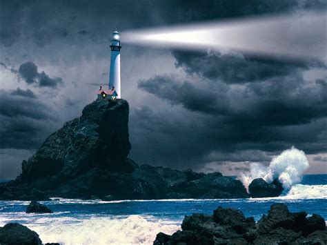 Dark Storm Clouds Over Lighthouse Image Abyss
