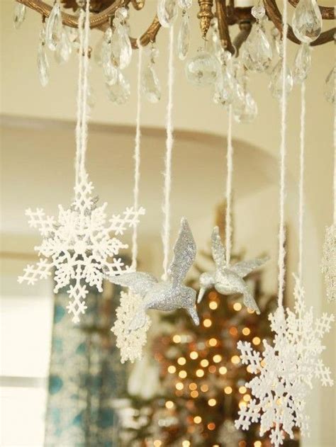Snowflakes From The Chandelier Diy Christmas Snowflakes Silver