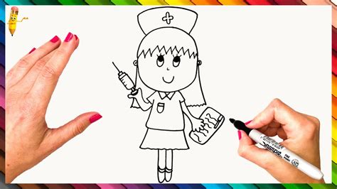 How To Draw A Nurse Step By Step 👩‍⚕️ Nurse Drawing Easy Youtube