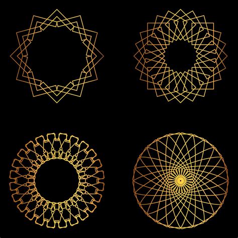 Set Of Golden Geometric Shapes 1784093 Vector Art At Vecteezy