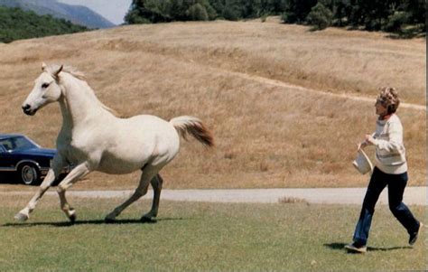 I've often said there's nothing better for the inside of a man than the outside of a horse. Nancy Reagan Enjoys President Regan's White Horse Ronald Reagan