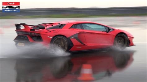 Lamborghini Aventador Svj Drifts Launch Control And Loud Revs Youtube