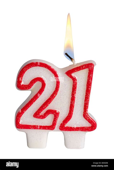 Number 21 Candle Stock Photo Alamy
