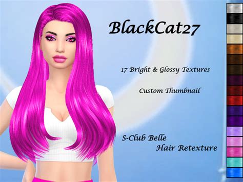 The Sims Resource Blackcat27 S Club Belle Hair Retexture
