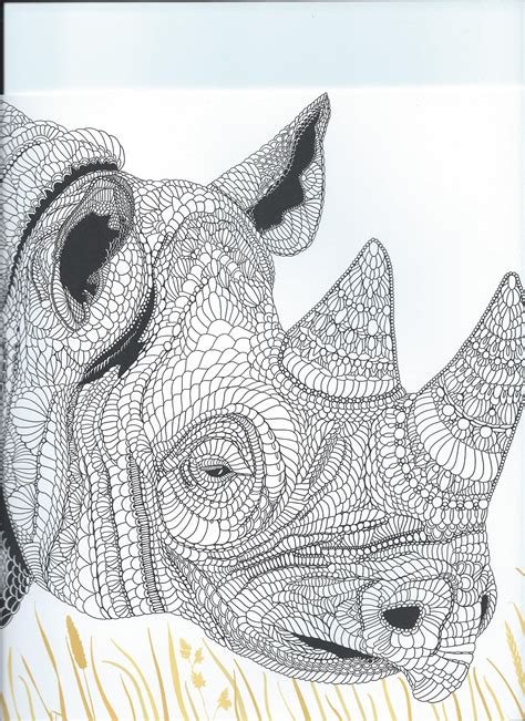 From the coloring book "The Menagerie" animal portraits to color
