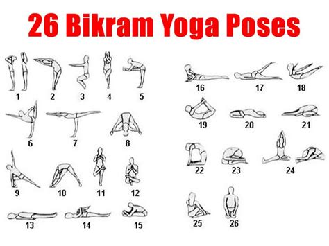 Free Printable Chart Pose Of Bikram Yoga Bikram Yoga Poses Yoga Pilates Pinterest