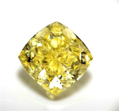 120ct Natural Loose Fancy Intense Yellow Color Diamond Gia Vs1 Cushion
