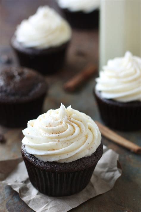 Spiced Chocolate Cupcakes With Eggnog Buttercream Completely Delicious