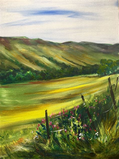 Moorland View Acrylic Demonstration Painting By Jean Larcum Painting