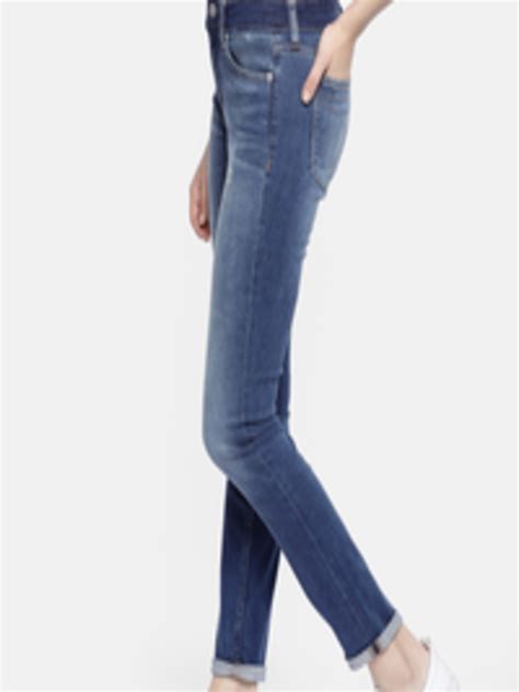 Buy Calvin Klein Jeans Women Blue Skinny Fit Mid Rise Mildly Distressed