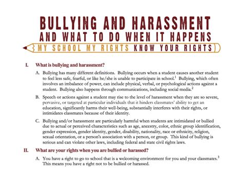 Know Your Rights Bullying And Harrassment Aclu Of Northern Ca