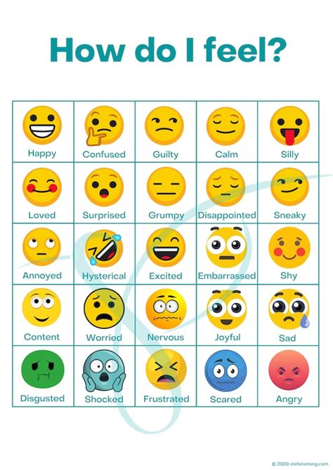 Free Printable Emoji Feelings Chart Printable World Holiday