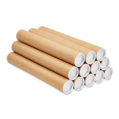 12 Pack Mailing Tubes With Caps For Packaging Posters 2x15 Inch Round