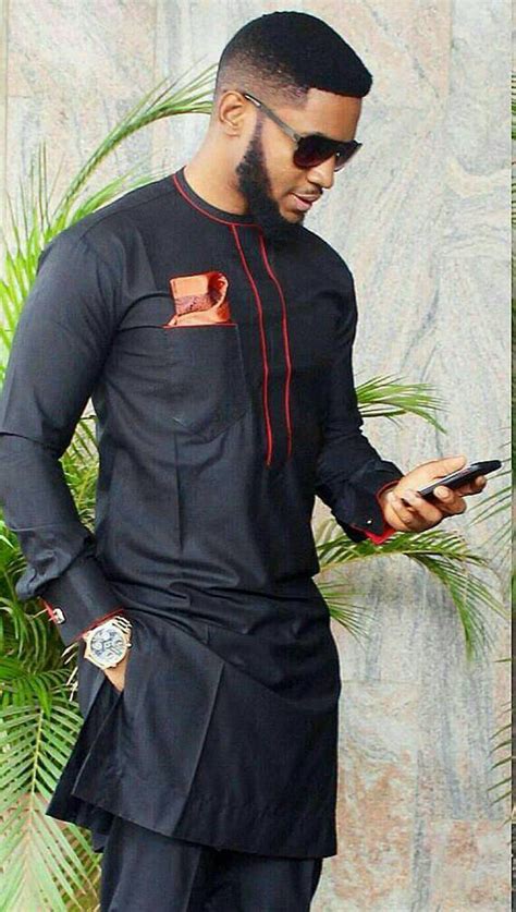 Black Long Sleeves African Style For Men African Design In African Men Fashion African