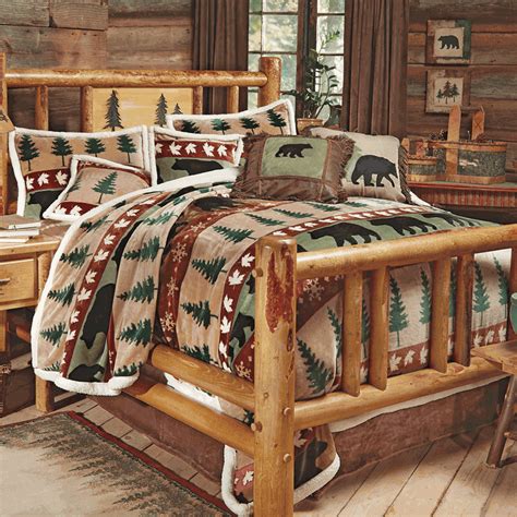 2 double bed, 3 single beds, 1 baby bed. Bear Mountain Plush Bedding Collection