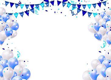 Blue Balloon Small Flag Birthday Party Background Desktop Wallpaper