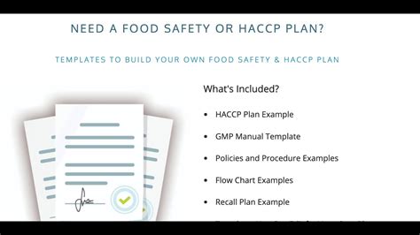 Haccp Plan And Food Safety Plan Template Files Needed Youtube