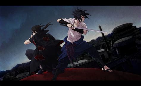 Sasuke Itachi Uchiha Akatsuki Sword Anime Hd Wallpaper Naruto
