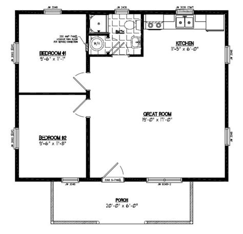 This is the perfect layout for a growing family since the smaller bedroom is directly adjacent to the master bedroom. 24x30 Pioneer Certified Floor Plan #24PR1201 | Cabin floor ...