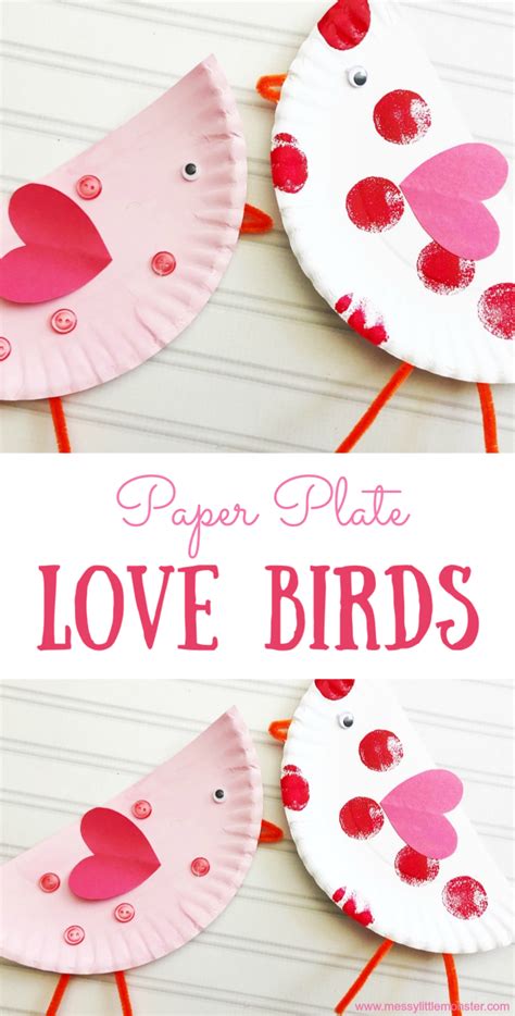 Paper Plate Love Birds Valentines Day Craft Messy Little Monster