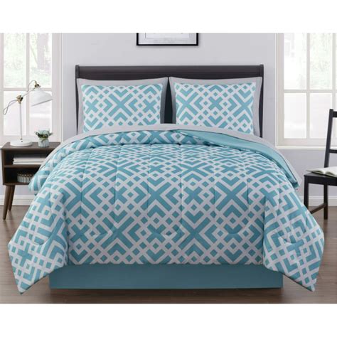 Mainstays Mint Geometric 6 Piece Bed In A Bag Comforter Set With Sheets