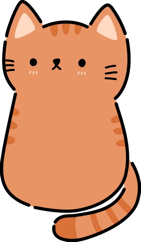 Orange Tabby Cat Cartoon Doodle Flat Design Sticker Decorating Element 27525110 Png