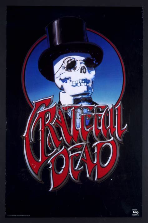 Grateful Dead Poster 1990 Skeleton Top Head Rick Griffin Grateful