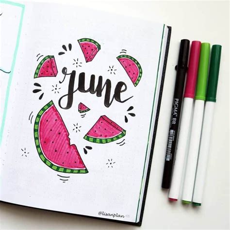 Incredible June Monthly Spreads For Your Bullet Journal My Inner Creative Bullet
