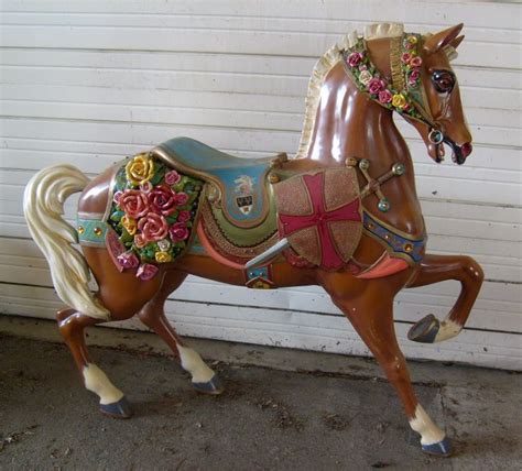 Dentzel Flower Horse Fiberglass Carousel Horses Carousel Horses